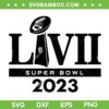 Super Bowl LVII SVG, Kansas City Chiefs vs Philadelphia Eagles SVG, NFL Football DXF EPS SVG PNG
