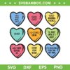 Teacher Conversation Hearts SVG PNG, Teacher Valentine SVG, Conversation Hearts DXF EPS SVG PNG