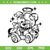 Teddy Bear Gangster SVG PNG, Cute Littel Teddy Bear SVG, Gangster Cute Bear DXF SVG PNG EPS