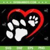 Valentines Day Heart Paws SVG PNG, Heart Dog Paw SVG, Happy Valentine Day DXF EPS SVG PNG