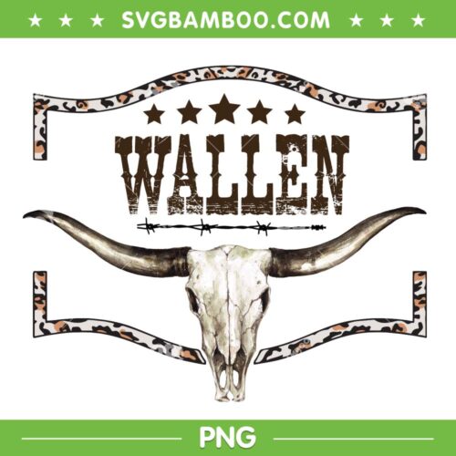 Wallen Bull Skull PNG, Morgan Wallen Western Leopard PNG, Country Western PNG