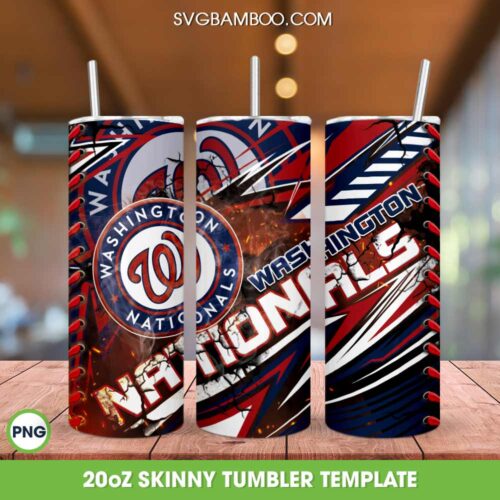 Washington Nationals 20oz Skinny Tumbler PNG, MLB Washington Nationals Tumbler Wrap PNG, Baseball Sports Tumbler Sublimation
