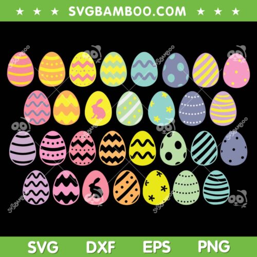 Easter Eggs Colorful SVG Bundle, Cute Easter Eggs SVG Bundle, Easter Day DXF SVG PNG EPS