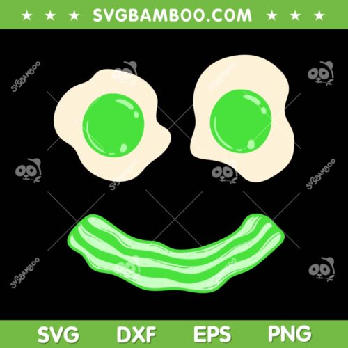 Funny Green Eggs Ham SVG PNG, Smile Face Brunch Breakfast SVG, Green Eggs And Ham DXF SVG PNG EPS