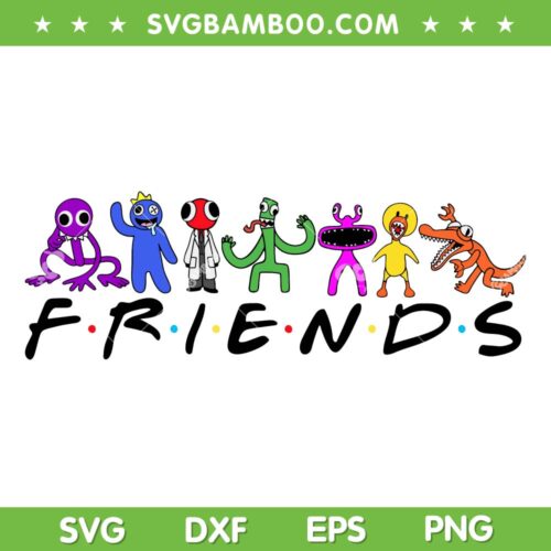 Rainbow Friends Squad SVG PNG, Roblox Monsters Friends SVG, Funny Monsters Green Blue DXF SVG PNG EPS