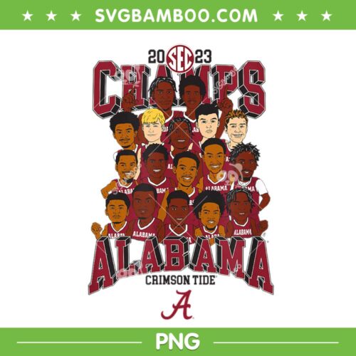 Alabama Crimson Tide SEC Champs PNG, Crimson Tide Champions 2023 PNG, Alabama 2023 PNG