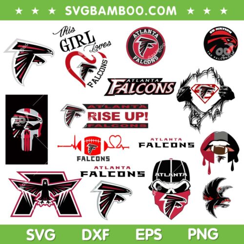 Atlanta Falcons SVG Bundle, Atlanta Falcons Logo SVG Bundle, NFL Football DXF SVG PNG EPS