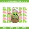 Baby Yoda Bunny Easter SVG PNG, Star Wars Yoda Rabbit SVG, Baby Yoda Easter Day DXF SVG PNG EPS
