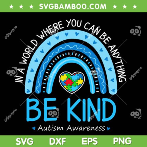 Be Kind Autism Awareness Leopard SVG PNG, Rainbow Choose Kindness SVG, Autism Awareness DXF SVG PNG EPS