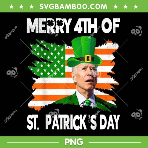 Biden Merry 4th Of St Patricks Day PNG, Funny Joe Biden Leprechaun PNG, Saint Patrick Day PNG