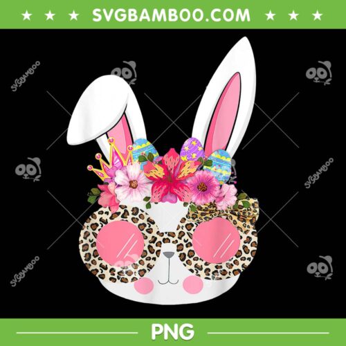 Bunny Face Leopard Print PNG, Easter Bunny With Leopard Glasses PNG, Easter Day PNG