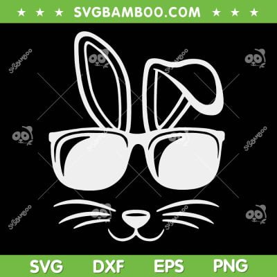Bunny Face With Sunglasses SVG PNG, Easter Rabbit Face SVG, Easter Day Bunny DXF SVG PNG EPS Bunny Face With Sunglasses SVG PNG, Easter Rabbit Face SVG, Easter Day Bunny DXF SVG PNG EPS
