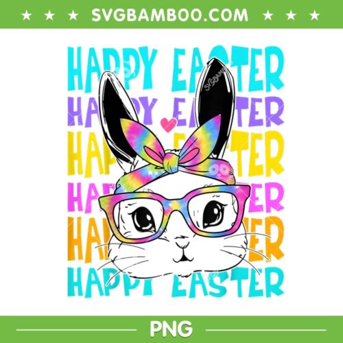 Bunny Tie Dye PNG, Rabbit Happy Easter Day PNG, Easter Day Bunny Face PNG