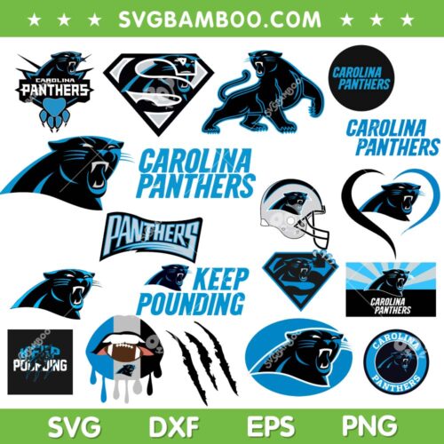 Carolina Panthers SVG Bundle, Carolina Panthers Logo SVG Bundle, NFL Sport DXF SVG PNG EPS