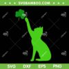 Cat Shamrock Saint Patricks Day SVG PNG, Cat St Patricks Day SVG, Irish Shamrock DXF SVG PNG EPS
