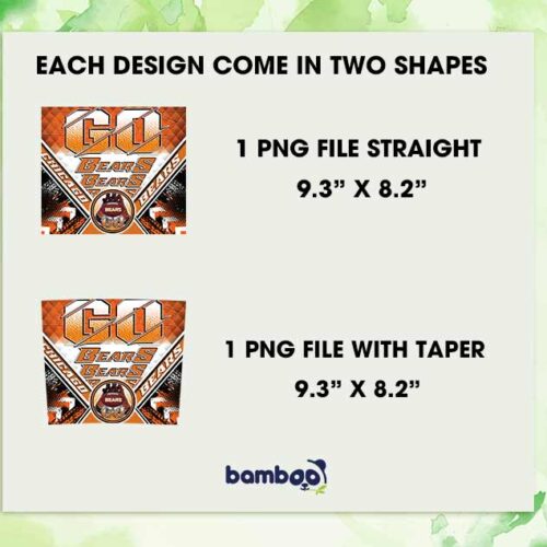 Chicago Bears Tumbler Wrap PNG, Chicago Bears Logo 20oz Skinny Tumbler PNG, NFL Football Tumbler Sublimation