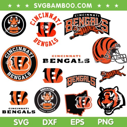 Cincinnati Bengals SVG Bundle, Bengals Football SVG Bundle, NFL Logo DXF SVG PNG EPS