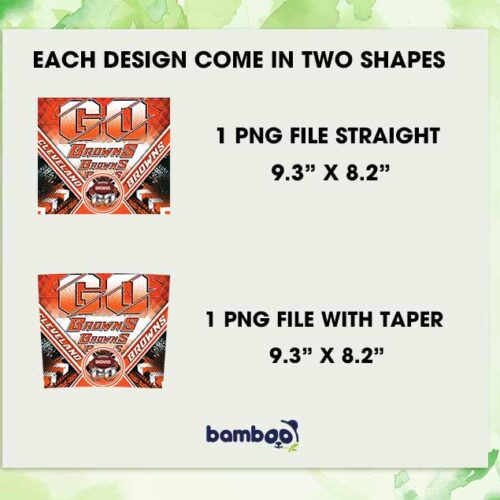 Cleveland Browns Tumbler Wrap PNG, Cleveland Browns Logo 20oz Skinny Tumbler PNG, Football NFL Tumbler Sublimation