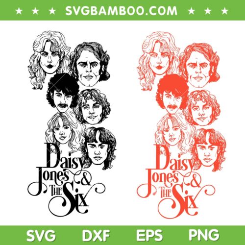 Daisy Jones and the Six Band SVG PNG, Aurora World Tour 2023 SVG, Vintage Daisy Jones Six Red Illustration DXF SVG PNG EPS