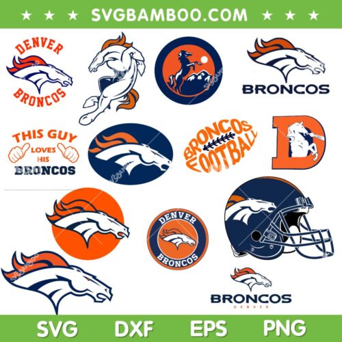 Denver Broncos SVG Bundle, Denver Broncos Logo SVG Bundle, NFL Sport DXF SVG PNG EPS