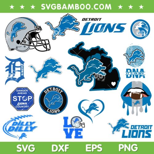 Detroit Lions SVG Bundle, NFL Detroit Lions SVG Bundle, Football Logo DXF SVG PNG EPS
