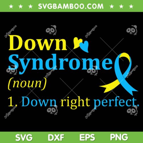 Down Syndrome Definition SVG PNG, World Down Syndrome Noun SVG, Blue Yellow Day DXF SVG PNG EPS