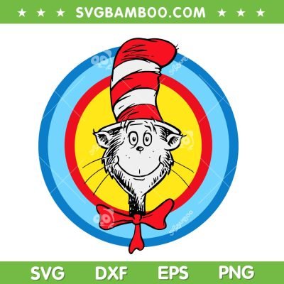 Dr Seuss Bulls Eye Cat SVG PNG, Circle Dr Seuss SVG, Funny Dr Seuss Cat DXF SVG PNG EPS Dr Seuss Bulls Eye Cat SVG PNG, Circle Dr Seuss SVG, Funny Dr Seuss Cat DXF SVG PNG EPS