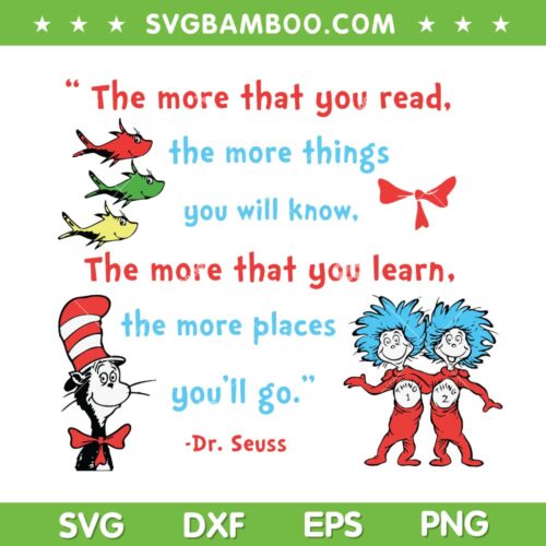 Dr Seuss Quote SVG PNG, Cat In The Hat Trending Quote SVG, Funny Dr Seuss DXF SVG PNG EPS