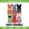 Easter Superhero Eggs SVG PNG, Peeps Assemble SVG, Happy Easter Superhero DXF SVG PNG EPS