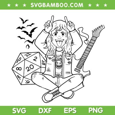 Eddie Munson Chibi SVG PNG, Stranger Things Eddie Munson Kids SVG, Stranger Things DXF SVG PNG EPS