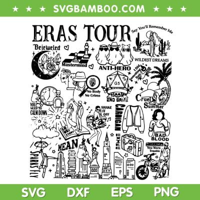 Eras Tour 2023 SVG PNG, Taylor Swiftie SVG, Eras Tour Anti Hero DXF SVG PNG EPS