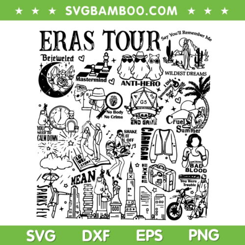 Eras Tour 2023 SVG PNG, Taylor Swiftie SVG, Eras Tour Anti Hero DXF SVG PNG EPS
