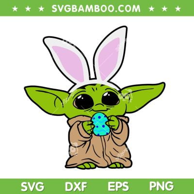 Funny Baby Yoda Bunny SVG PNG, Star Wars Yoda Eggs SVG, Bunny Yody Easter Egg DXF SVG PNG EPS