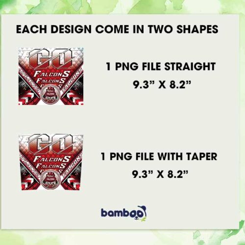 Go Falcons Tumbler Wrap PNG, Atlanta Falcons 20oz Skinny Tumbler PNG, NFL Football Team Tumbler Sublimation