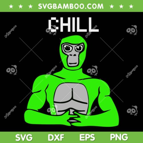 Gorilla Tag Gamer SVG PNG, Monkey VR Gamer SVG, Chill Monkey DXF SVG PNG EPS