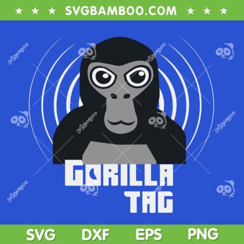 Gorilla Tag SVG PNG, VR Gamer Gorilla SVG, Gorilla Tag Monkey DXF SVG PNG EPS