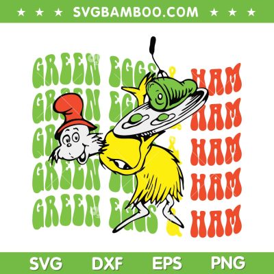 Thing Green Eggs And Ham SVG PNG, Dr Seuss Green Eggs And Ham SVG, Funny Thing One DXF SVG PNG EPS