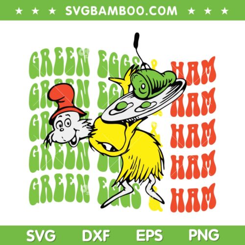 Thing Green Eggs And Ham SVG PNG, Dr Seuss Green Eggs And Ham SVG, Funny Thing One DXF SVG PNG EPS