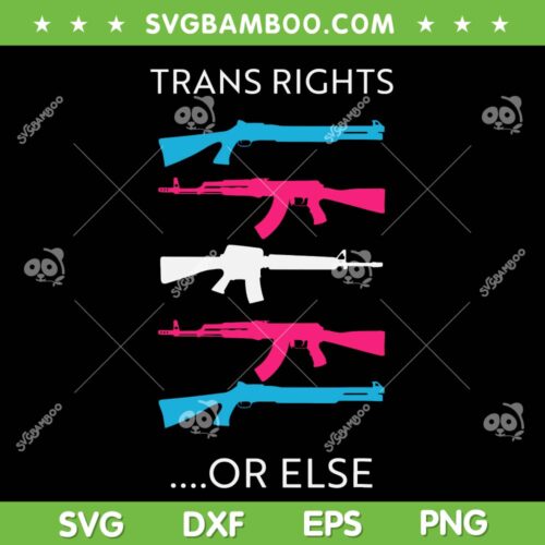 Gun Trans Rights Or Else SVG PNG, Gun Transgender Flag SVG, Trending LGBT DXF SVG PNG EPS