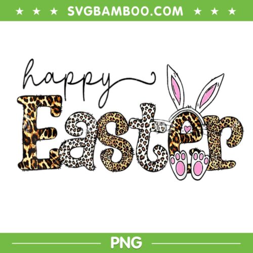 Happy Easter Bunny Rabbit Face Leopard PNG, Bunny Easter Day PNG, Happy Easter Day PNG