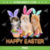 Happy Easter Three Cat PNG, Kitty Cat Bunny Ear PNG, Cat Happy Easter Day PNG