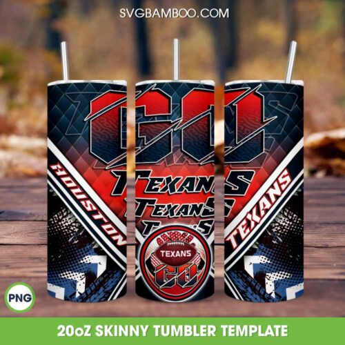 Houston Texans Tumbler Wrap PNG, Texans Football 20oz Skinny Tumble PNG, NFL Logo Tumbler Sublimation