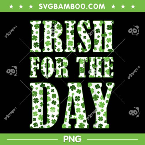 Irish For The Day PNG, Irish Shamrock PNG, St Patricks Day PNG, Funny Saint Patrick PNG