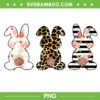Leopard Easter Bunny Rabbit Trio PNG, Bunny Easter Day Leopard PNG, Bunny Rabbit PNG