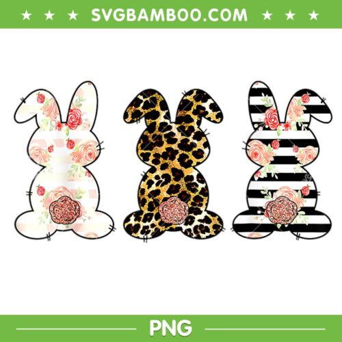 Leopard Easter Bunny Rabbit Trio PNG, Bunny Easter Day Leopard PNG, Bunny Rabbit PNG