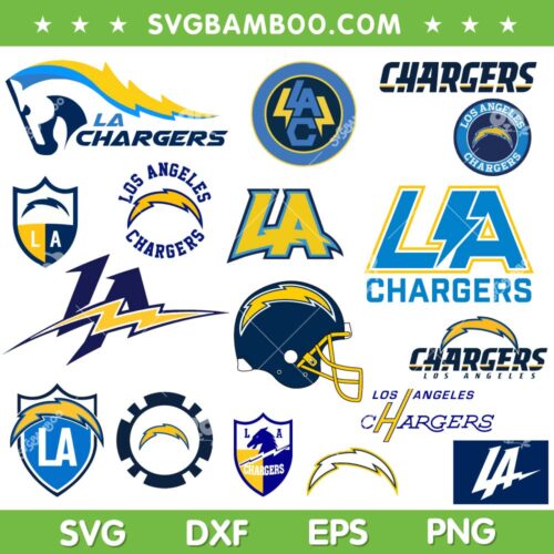 Los Angeles Chargers SVG Bundle, Los Angeles Chargers Logo SVG Bundle, Chargers Football DXF SVG PNG EPS