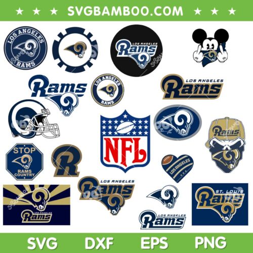 Los Angeles Rams SVG Bundle, Rams Football Logo SVG, NFL Football DXF SVG PNG EPS