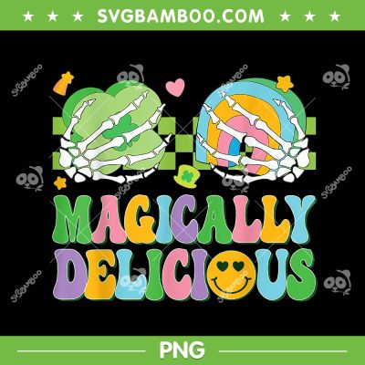 Magically Delicious Hippie PNG, St Patricks Day Skeleton Charms PNG, Magically Delicious PNG