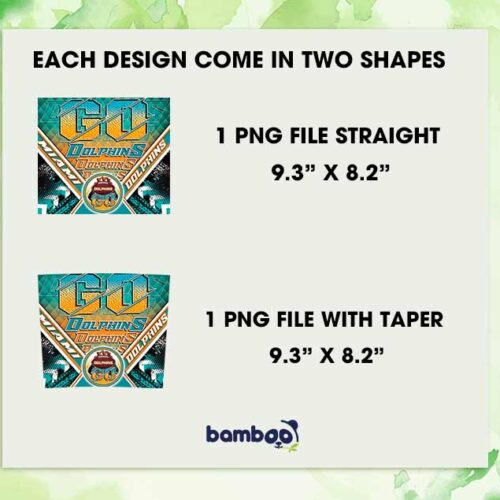 Miami Dolphins Tumbler Wrap PNG, Miami Dolphins Logo 20oz Skinny Tumble PNG, NFL Football Tumbler Sublimation