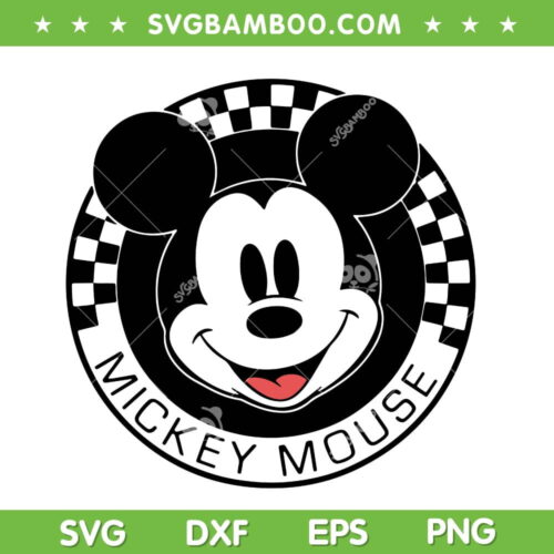 Mickey Mouse Checkerboard Circle SVG PNG, Disney Checkerboard Circle SVG, Circle Mickey DXF SVG PNG EPS